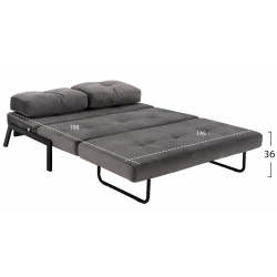 ΚΑΝΑΠΕΣ ΚΡΕΒΑΤΙ ΒΕΛΟΥΔΟ ΓΚΡΙ 2½ ΘΕΣΙΟΣ HM3079.11 151x92x66Υ εκ.