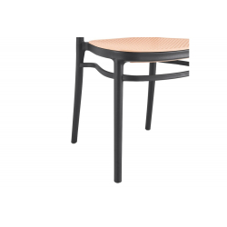 Καρέκλα Juniper pakoworld με UV protection PP μαύρο-μπεζ 51x40.5x86.5εκ. (40,5x51x86,5εκ)