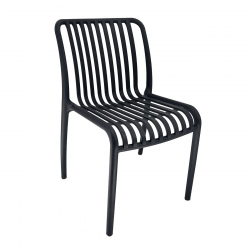 MODA-Ν Καρέκλα Στοιβαζόμενη PP, Απόχρωση Μαύρο  51x57x78cm