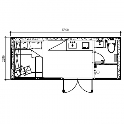 APPLE Cabin Capsule house 13m2, με 1 υπνοδωμάτιο