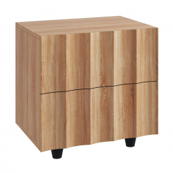 MOTION Κομοδίνο με 2 Συρτάρια, Απόχρωση Φυσικό  48x40x50cm