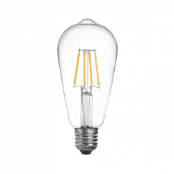 Λαμπτήρας LED ST64 Bulb pakoworld 4W 3000K E27 clear (6,4x6,4x14,7εκ)