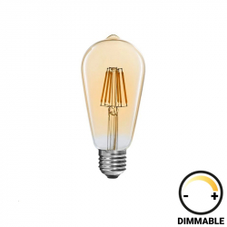 Λαμπτήρας LED ST64 Bulb pakoworld dimmable 8W E27 amber (6,4x6,4x14,7εκ)