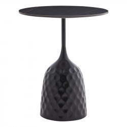 Βοηθητικό τραπέζι Kousien Inart μαύρο sintered stone Φ50x60εκ