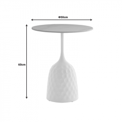 Βοηθητικό τραπέζι Kousien Inart μαύρο sintered stone Φ50x60εκ