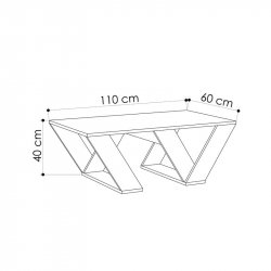 Τραπέζι σαλονιού Pipra pakoworld σε χρώμα φυσικό 110x60x40