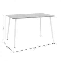 Τραπεζαρία Gaston-Cuba pakoworld σετ 5τεμ pp-mdf σε λευκή-sonoma απόχρωση120x80x75εκ