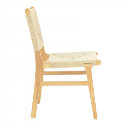 Καρέκλα Arten pakoworld σχοινί-rubberwood σε φυσική απόχρωση 60x55x85εκ