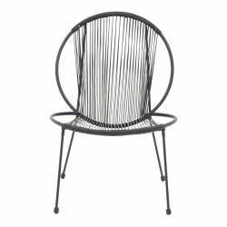 Καρέκλα κήπου Dapper pakoworld μαύρο μέταλλο-pe μαύρο 64.5x74.5x76εκ