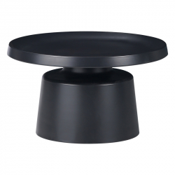 Τραπέζια σαλονιού Ginoze Inart σετ 2τεμ μέταλλο σε μαύρη απόχρωση (70x70x40εκ)