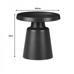 Τραπέζια σαλονιού Ginoze Inart σετ 2τεμ μέταλλο σε μαύρη απόχρωση (70x70x40εκ)