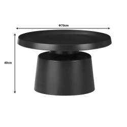 Τραπέζια σαλονιού Ginoze Inart σετ 2τεμ μέταλλο σε μαύρη απόχρωση (70x70x40εκ)