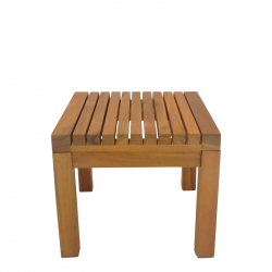 Τραπεζάκι ξαπλώστρας Poly pakoworld teak ξύλο σε φυσική απόχρωση 35x35x30εκ
