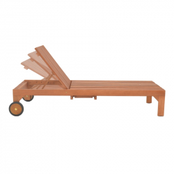 Ξαπλώστρα Sunnie pakoworld meranti ξύλο σε φυσική απόχρωση 200x65x35εκ