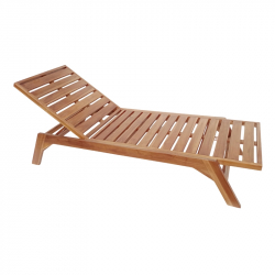 Ξαπλώστρα Melop pakoworld teak ξύλο σε φυσική απόχρωση 200x70x35εκ