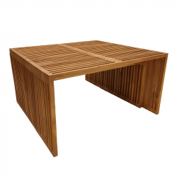 Τραπέζι Tinnie I pakoworld σετ 2τεμ teak ξύλο σε φυσική απόχρωση (86x80x46εκ)