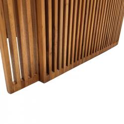 Τραπέζι Tinnie I pakoworld σετ 2τεμ teak ξύλο σε φυσική απόχρωση (86x80x46εκ)