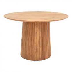 Τραπέζι Canicule pakoworld μασίφ ξύλο ακακίας σε φυσική απόχρωση Φ120x79εκ