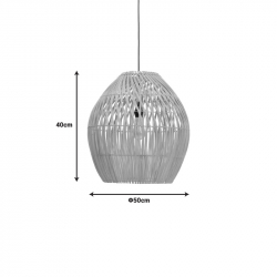 Φωτιστικό οροφής Irden Inart rattan σε φυσική απόχρωση Φ50x40εκ