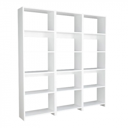 Βιβλιοθήκη Rabuku pakoworld σε λευκή απόχρωση 146x22x123εκ