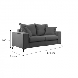 Σετ σαλονιού 2τεμ Verona pakoworld μόκα ύφασμα με μαξιλάρια σε κρεμ απόχρωση (173x93x100εκ)