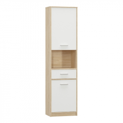 Ντουλάπα στήλη Letto pakoworld σε oak - λευκό ματ απόχρωση 50,2x34,3x195εκ