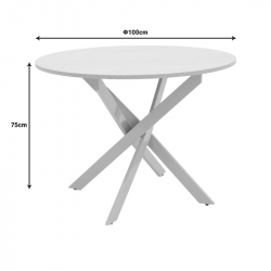Τραπέζι Dammero pakoworld mdf σε γκρι απόχρωση με πόδι γκρι μέταλλο Φ100x75εκ