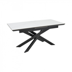 Τραπέζι Rogemi pakoworld γκρι mdf-μαύρο μέταλλο 160-200x90x75εκ Τραπέζι Rogemi pakoworld γκρι mdf-μαύρο μέταλλο 160-200x90x75εκ