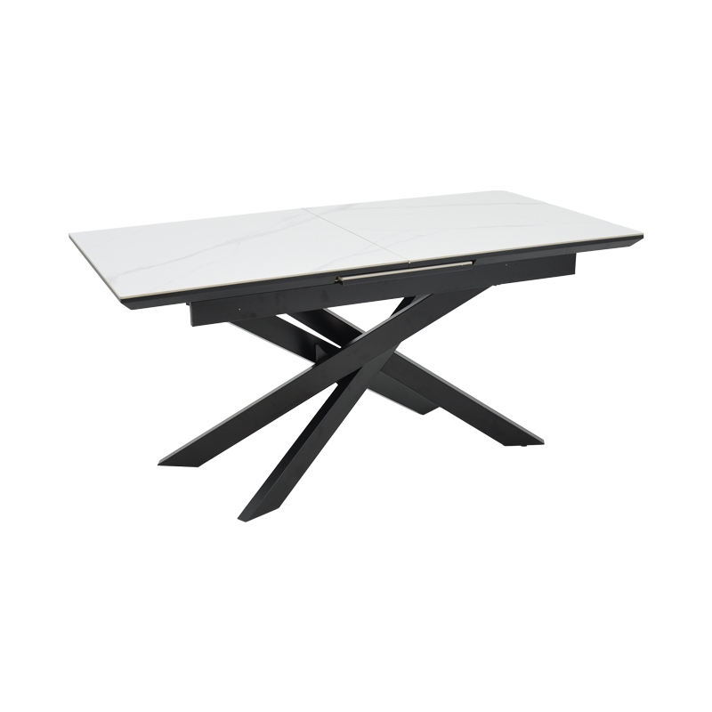 Τραπέζι Rogemi pakoworld γκρι mdf-μαύρο μέταλλο 160-200x90x75εκ Τραπέζι Rogemi pakoworld γκρι mdf-μαύρο μέταλλο 160-200x90x75εκ