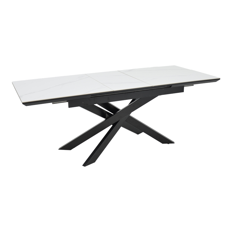 Τραπέζι Rogemi pakoworld γκρι mdf-μαύρο μέταλλο 160-200x90x75εκ Τραπέζι Rogemi pakoworld γκρι mdf-μαύρο μέταλλο 160-200x90x75εκ