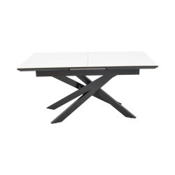 Τραπέζι Rogemi pakoworld γκρι mdf-μαύρο μέταλλο 160-200x90x75εκ Τραπέζι Rogemi pakoworld γκρι mdf-μαύρο μέταλλο 160-200x90x75εκ