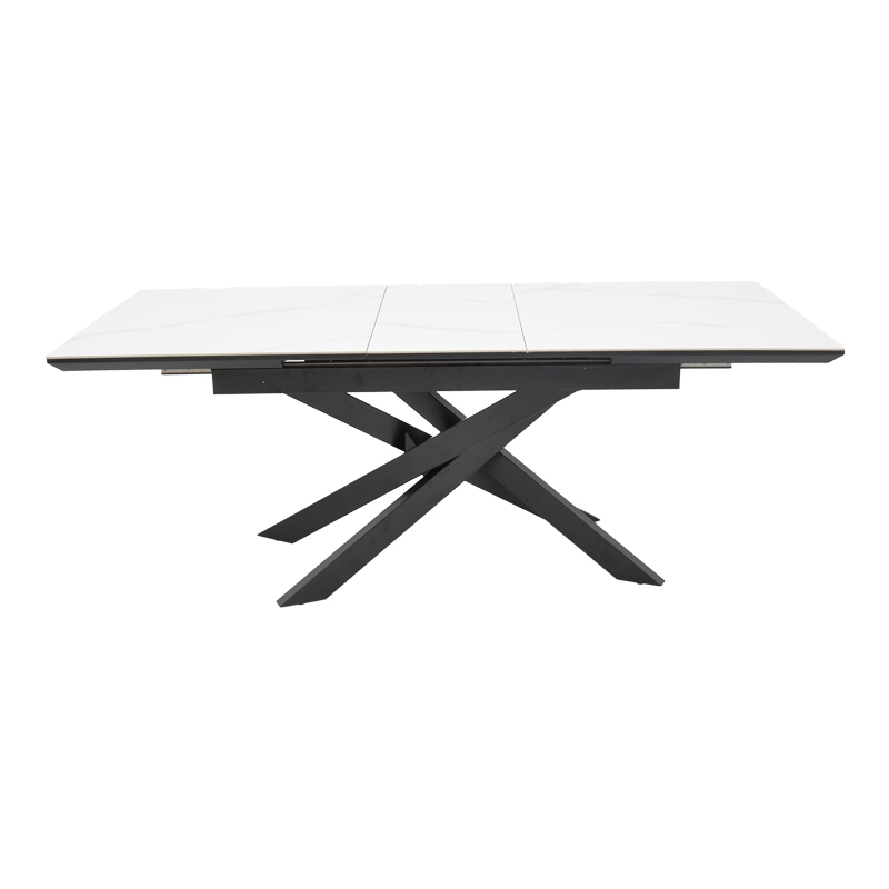 Τραπέζι Rogemi pakoworld γκρι mdf-μαύρο μέταλλο 160-200x90x75εκ Τραπέζι Rogemi pakoworld γκρι mdf-μαύρο μέταλλο 160-200x90x75εκ