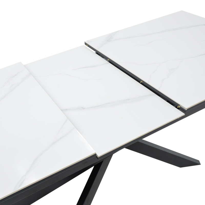 Τραπέζι Rogemi pakoworld γκρι mdf-μαύρο μέταλλο 160-200x90x75εκ Τραπέζι Rogemi pakoworld γκρι mdf-μαύρο μέταλλο 160-200x90x75εκ