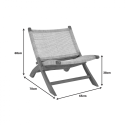 Πολυθρόνα Jerenze pakoworld φυσικό teak ξύλο-φυσικό rattan 65x78x68εκ