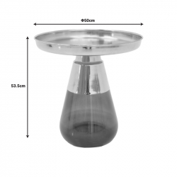 Τραπέζια σαλονιού Kunlo Inart σετ 2τεμ χρυσό χρώμιο-μαύρο γυαλί (50x50x53,5εκ)