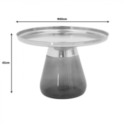 Τραπέζια σαλονιού Kunlo Inart σετ 2τεμ χρυσό χρώμιο-μαύρο γυαλί (50x50x53,5εκ)