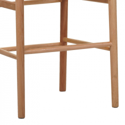 Σκαμπό μπαρ Wishbone pakoworld rubberwood-σχοινί σε φυσική απόχρωση 55x49x108εκκ (55x49x108εκ)