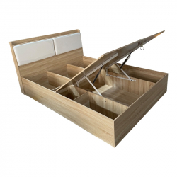 Κρεβάτι Akvare pakoworld διπλό mdf σε φυσική απόχρωση 150x200εκ