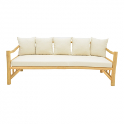 Καναπές Roziana pakoworld φυσικό teak ξύλο 210x100x80εκ