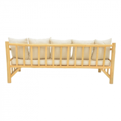 Καναπές Roziana pakoworld φυσικό teak ξύλο 210x100x80εκ