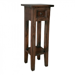 Βοηθητικό τραπέζι Orkney pakoworld μαόνι ξύλο σε καρυδί απόχρωση 25x25x67εκ