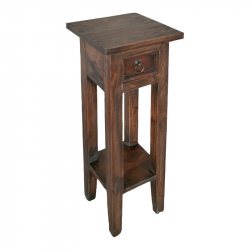 Βοηθητικό τραπέζι Orkney pakoworld μαόνι ξύλο σε καρυδί απόχρωση 25x25x67εκ