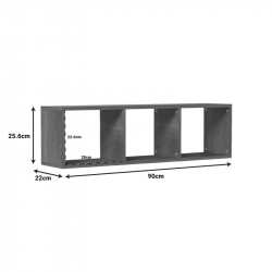 Ραφιέρα τοίχου Mikoro pakoworld σε λευκή απόχρωση 90x22x25.6εκ