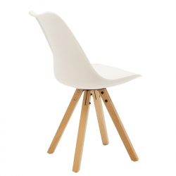 Τραπεζαρία Balou I-Caron σετ 5τεμ pakoworld MDF και pp σε λευκή-φυσική απόχρωση Φ120x75εκ