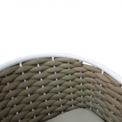 Πολυθρόνα αλουμινίου-pp Noevo pakoworld στοιβαζόμενη με λευκό σκελετό και μαξιλάρι 57x62x77εκ