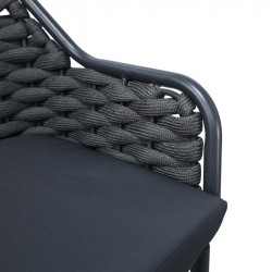 Σκαμπό μπαρ αλουμινίου-pp Zuki pakoworld στοιβαζόμενη με γκρι σκελετό και μαξιλάρι 55x54x109εκ