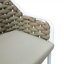 Σκαμπό μπαρ αλουμινίου-pp Zuki pakoworld στοιβαζόμενη με λευκό σκελετό και μαξιλάρι 55x54x109εκ