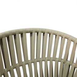 Πολυθρόνα αλουμινίου-pe σχοινί Frama pakoworld στοιβαζόμενη σε καφε απόχρωση και μαξιλάρι 57x60x78εκ