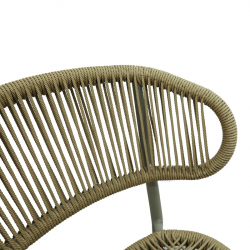 Καρέκλα αλουμινίου-pe rattan Agus pakoworld στοιβαζόμενη σε καφέ απόχρωση 55x63x77εκ