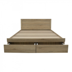 Κρεβάτι Olympus pakoworld με συρτάρι με φυσική απόχρωση 150x200εκ